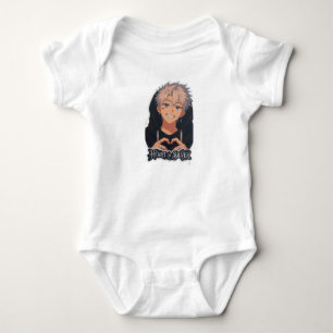 Anime Jongen met Hart van Zilver - Cute Aesthetic  Romper