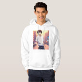 Anime Jongen op Stadstraat bij Zonsondergang – Est Hoodie (Voorkant volledig)