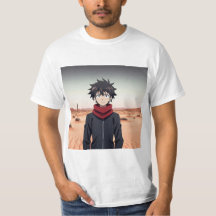 Anime Jongen Staand in Woestijnlandschap – Anime A