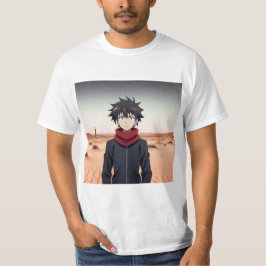 Anime Jongen Staand in Woestijnlandschap – Anime A T-shirt
