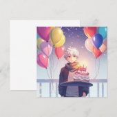 Anime Jongen verjaardagskaart (Voorkant / Achterkant)