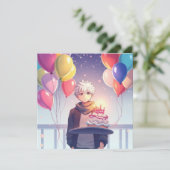 Anime Jongen verjaardagskaart (Staand voorkant)