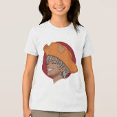 Anime-jongenillustratie Tri-Blend Shirt (Voorkant)