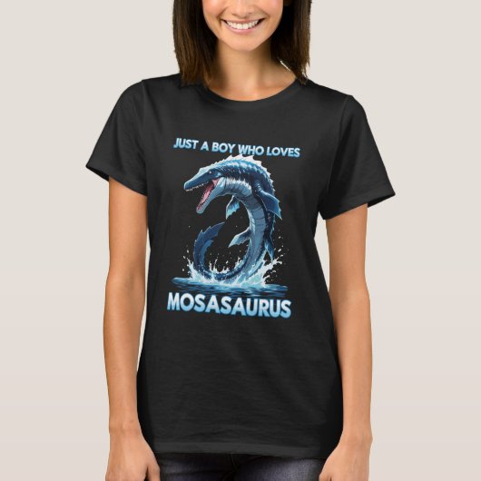 Anime Just A Boy Who Loves Mosasaurus T-shirt (Voorkant)