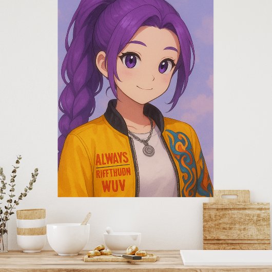 Anime K-Pop Idol Group | Original Manga-Style Pop  Poster (Keuken)