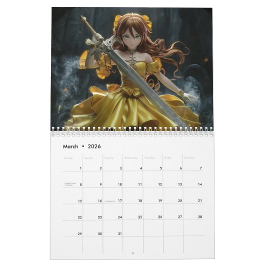 Anime kalender, 12 maanden kalender (Mar 2026)