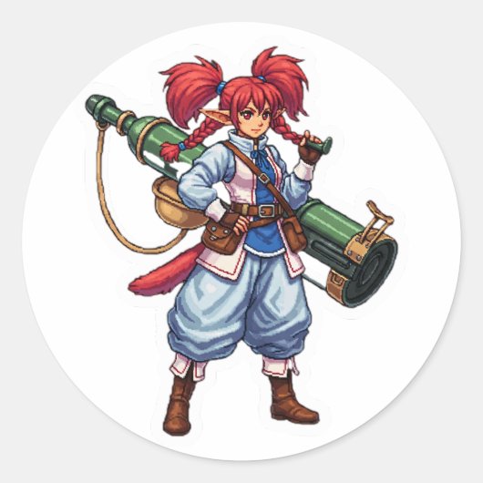 Anime Kan Wielder Fantasy Avonturier Sticker (Voorkant)