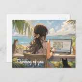 Anime kantoor van het zee briefkaart (Voorkant / Achterkant)