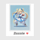 Anime Karate Meisje Sticker (Vel)