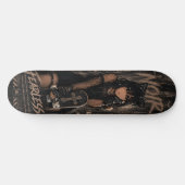 Anime Kat Girl Goth Zwarte Skateboard Deck (Horizontaal)