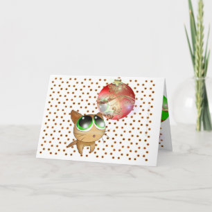 Anime Kat Holiday Feestdagen Kaart