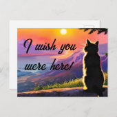 Anime-kat in zonsondergang briefkaart (Voorkant / Achterkant)