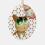Anime Kat Keramisch Ornament (Rechts)