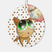 Anime Kat Keramisch Ornament (Links)