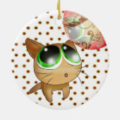 Anime Kat Keramisch Ornament (Achterkant)