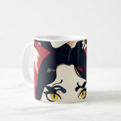 Anime kat meisjes patroon koffiemok (Voorkant links)