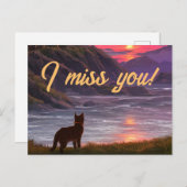 Anime kat naast een meer briefkaart (Voorkant / Achterkant)