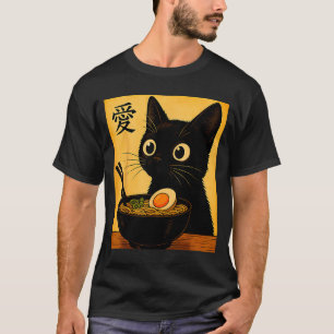 Anime Kat Ramen Japanse Grappige Grafische T-shirt