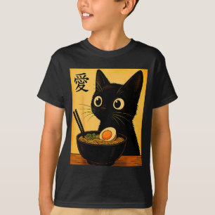 Anime Kat Ramen Japanse Grappige Grafische T-shirt