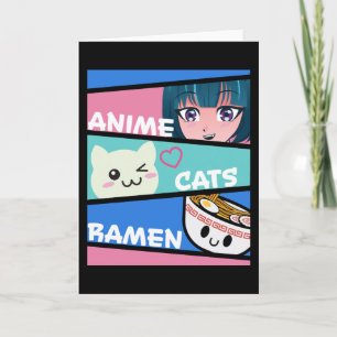 Anime Katten Ramen Manga Cosplay Japan Kawaii Cade Kaart