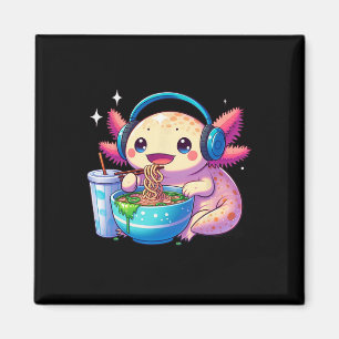 Anime Kawaii Axolotl Eet Ramen Noedels Kinderen T- Magneet