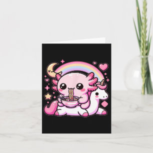 Anime Kawaii Axolotl Eten Ramen Noedels Kinder T-s Kaart