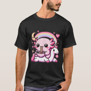 Anime Kawaii Axolotl Eten Ramen Noedels Kinder T-s T-shirt