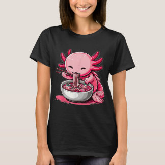Anime Kawaii Axolotl eten Ramen Noedels T-shirt