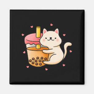 Anime Kawaii Cat Boba Bubble Tea Anime Merch Gifts Magneet