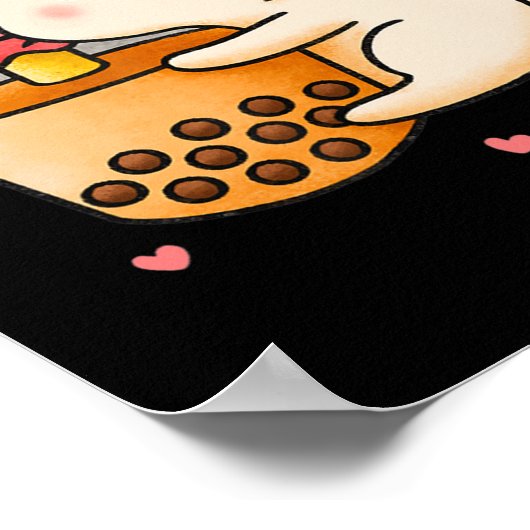 Anime Kawaii Cat Boba Bubble Tea Anime Merch Gifts Poster (Hoek)
