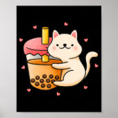 Anime Kawaii Cat Boba Bubble Tea Anime Merch Gifts Poster (Voorkant)