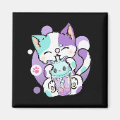 Anime Kawaii Cat Boba Magneet (Voorkant)