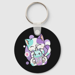 Anime Kawaii Cat Boba Sleutelhanger