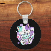 Anime Kawaii Cat Boba Sleutelhanger (Voorkant)
