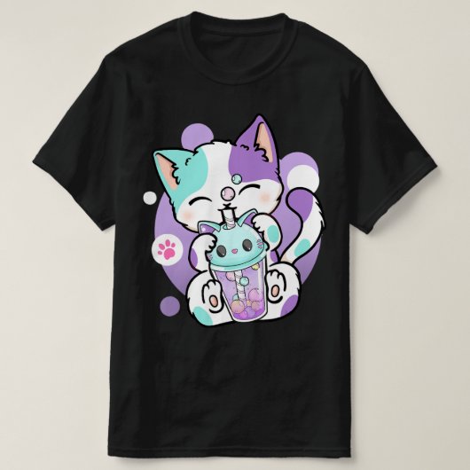 Anime Kawaii Cat Boba T-shirt (Design voorkant)