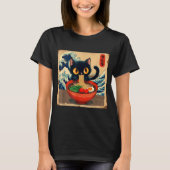 Anime Kawaii Cat Ramen Japanse Vibes T-shirt (Voorkant)