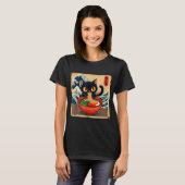 Anime Kawaii Cat Ramen Japanse Vibes T-shirt (Voorkant volledig)
