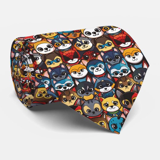 Anime Kawaii Chibi Lieve Superheld Katten Stropdas (Opgerold)