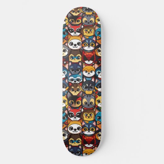 Anime Kawaii Chibi Schattigee Superheld Katten Persoonlijk Skateboard (Voorkant)