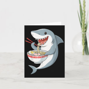 Anime Kawaii Haai Eet Ramen Noedel Cadeaus Mannen Kaart