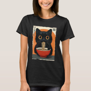 Anime Kawaii Kat Eet Ramen Japanse Kat T-shirt