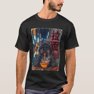 Anime Kawaii Kat Ramen Noedels Japanse Grappige Gr T-shirt