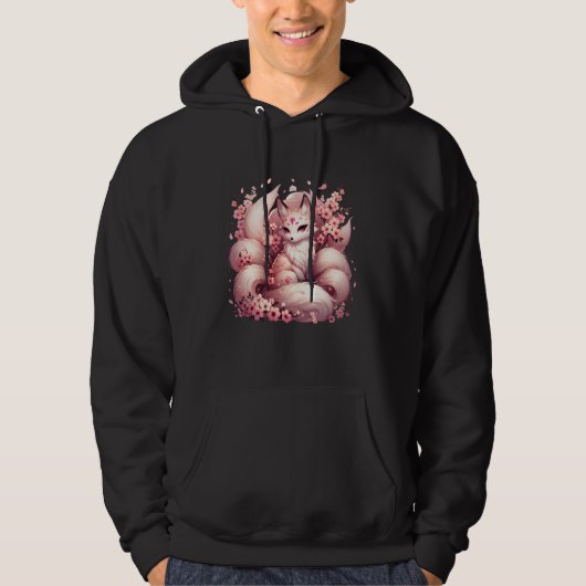 Anime Kawaii Kitsune Fox Japanese Nine Tailed Magi Hoodie (Voorkant)