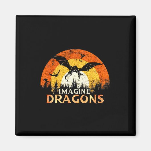 Anime Kawaii Mythical Fantasy Dragons Imagine Vint Magneet (Voorkant)