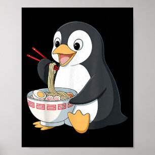 Anime Kawaii Pinguïn Eten Ramen Noodle Gifts Manne Poster