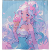 Anime Kawaii Zeemeermin Douchegordijn (Voorkant)