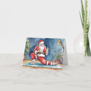 Anime Kerstman doet Yoga Feestdagen Kaart
