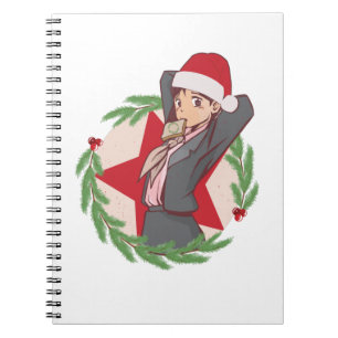 Anime KerstSweater - Cute Girl Santa Hat Notitieboek