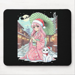 Anime Kimono Meisje Kerstmis Japan Kat Xmas Japan  Muismat