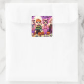 Anime Kind Halloween Vierkante Sticker (Tas)